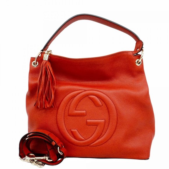 GUCCI Red Leather Shoulder Bag - Picture 1 of 13